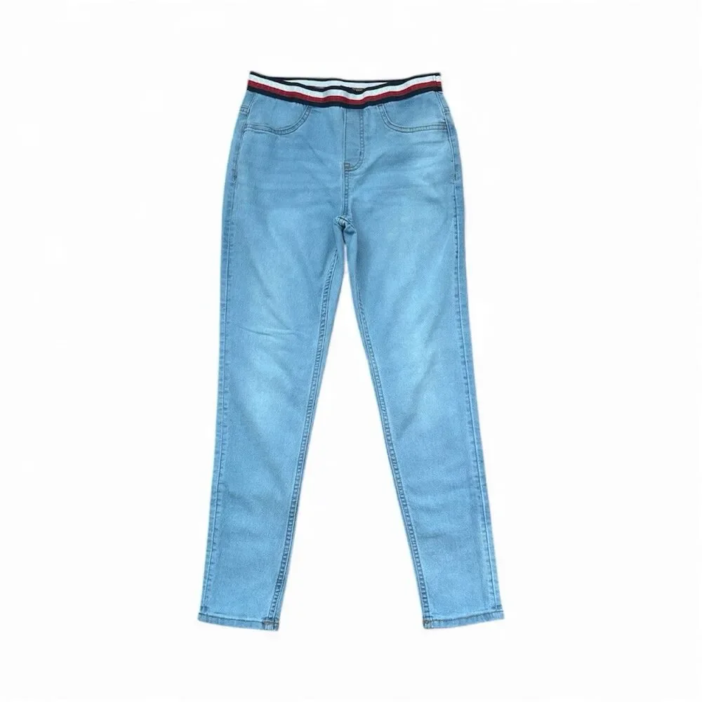 Tommy Hilfiger Girl's Stretch Denim Jegging Jeans Size L 12/14 Elastic Waist
